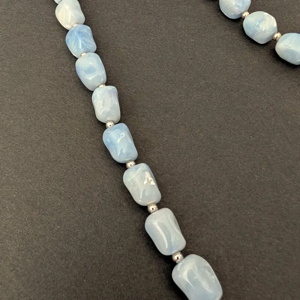 Vintage faux stone beaded single strand necklace